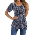 thumbnail image 2 of Fantaslook Blouses for Women Pleated Short Sleeve Tunic Tops Dressy Casual Summer Shirts, 2 of 8