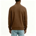 thumbnail image 5 of Men Full Zip Knit Cardigan Sevevn Long Sleeve Ribbed Stand Collar Sweater Jacket With Dual Side Hand Pockets Loose Fit Outerwear For Daily Casual And Travel Occasions, 5 of 8