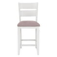 thumbnail image 3 of Pemberly Row 6-Piece Farmhouse Wood Counter Dining Set in Antique White/Brown, 3 of 14