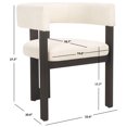 thumbnail image 3 of SAFAVIEH Couture Florabelle Modern Boucle Solid Dining Armchair, Ivory/Dark Brown, 3 of 14