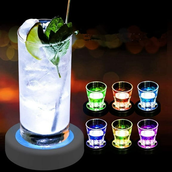 LINLIN Cup Wine Bottle Coaster, USB Rechargeable Light Up Coasters LED Coaster Car Coasters for Bar Beer Beverage, Wine Bottle Cup Luminous Mat Cup Holder