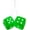 Green, variant on Zone Tech Black Hanging Dice- A Pair