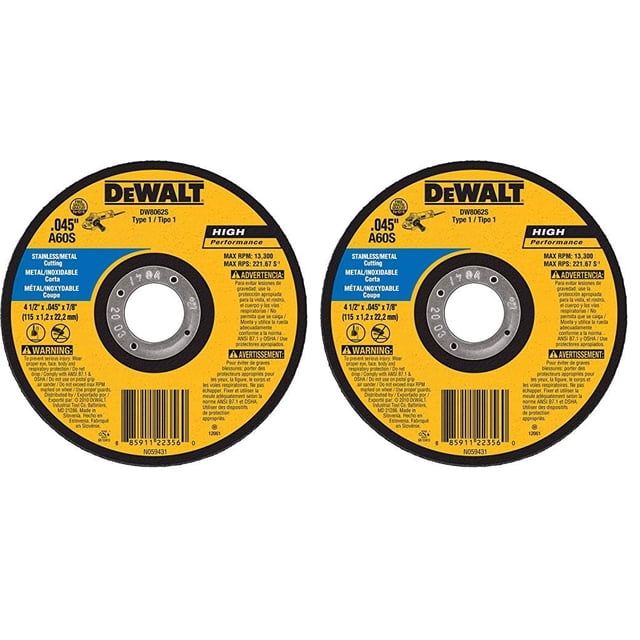 Disco de corte DEWALT DW8062S Cree Thin de 4.5 pulgadas (paquete de 2)