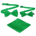 thumbnail image 1 of Pajarita para hombres, pajaritas ajustables con pañuelo de bolsillo, conjuntos de pajaritas preatadas para bodas (Verde, 2 tamaños), 1 of 6