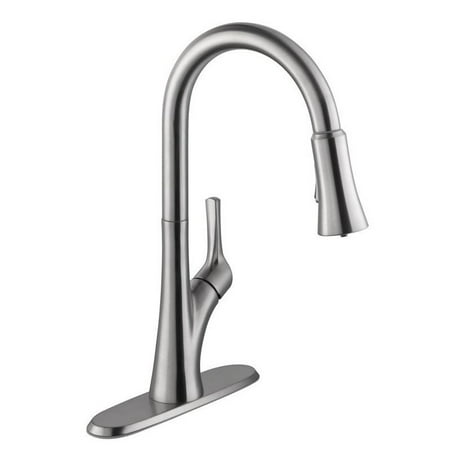 Single Handle Pull Down Sprayer Kitchen Faucet With Led Light In Single Handle Pull Down Sprayer Kitchen Faucet With Led Light In Stainless Steel