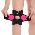 thumbnail image 2 of Adjustable Compression Knee Brace Cross Support for Arthritis Pain Meniscus Tear Sports Protection Rose Red, 2 of 4