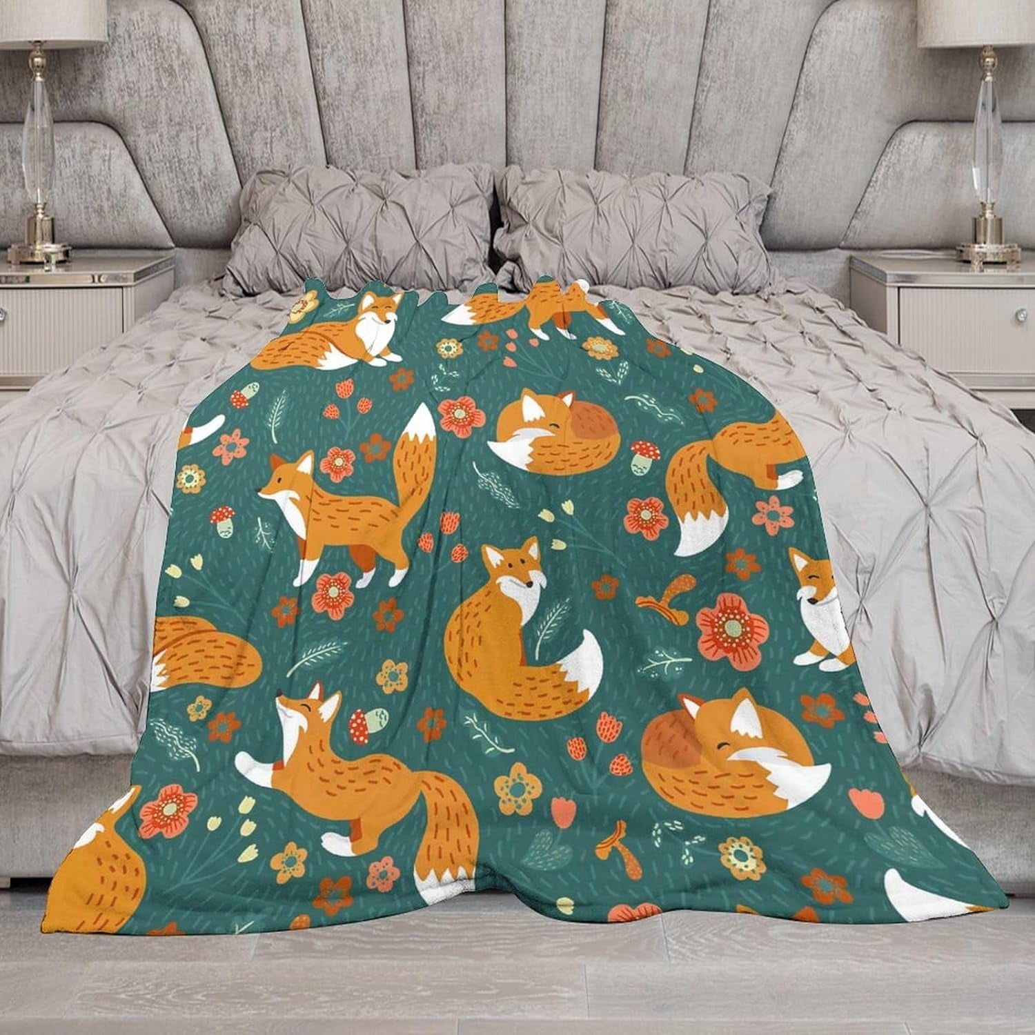 Fox Blanket Fox Gifts for Girls Women Foxes Throw Blanket for Kids Adults Soft Warm Cozy Fleece Blanket for Couch Sofa \u200bBed 60"x80"