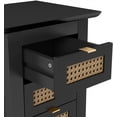 thumbnail image 3 of Wooden Nightstands Set of 2 with Rattan-Woven Surfaces and Three Drawers, Exquisite Elegance with Natural Storage Solutions for Bedroom, 3 of 7