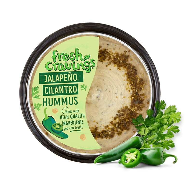 Fresh Cravings Jalapeno Cilantro Hummus,10oz. Plastic Tub, Gluten
