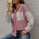 thumbnail image 5 of Camisa de mujer, Camisa suelta de mujer Pana Estampado de leopardo Botones de manga larga Camisas de Meterk Rosa/Pequeña, 5 of 7