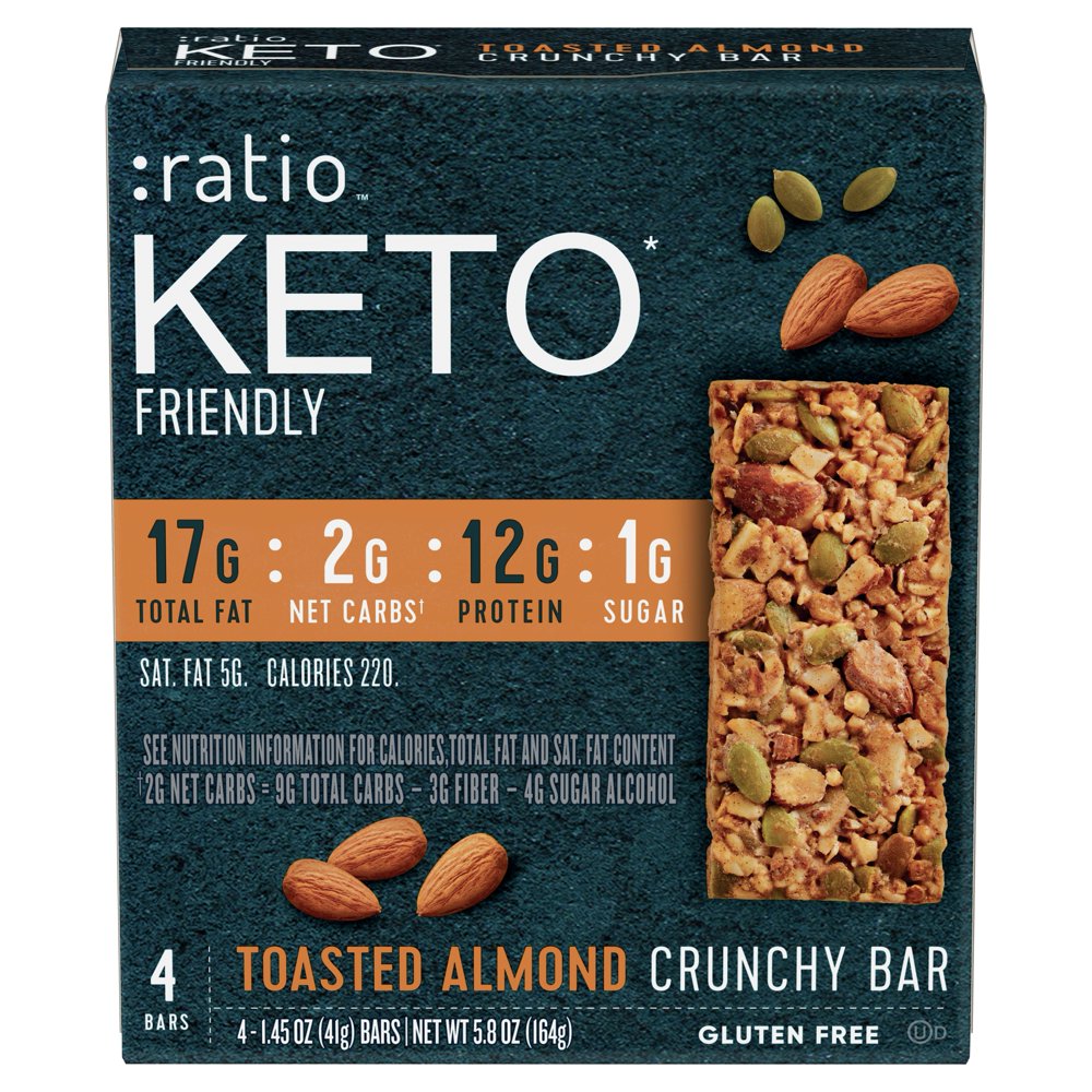 Ratio Toasted Almond Crunchy Bar, 1.45 oz, 4 Count