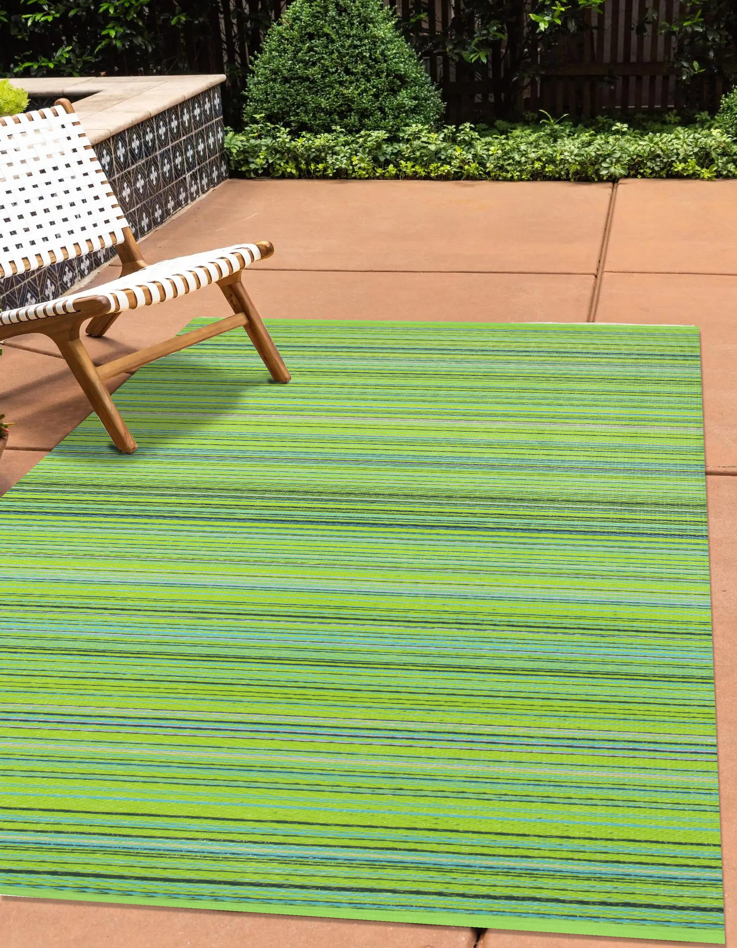 Weaver Multi Green Outdoor Rug 4 x 6