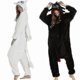 thumbnail image 1 of Toothless Dragon White Black Onesie Adult Unisex Flannel Pajama Anime Cosplay Costume Train Your Night Fury Sleepwear Yalo, 1 of 2