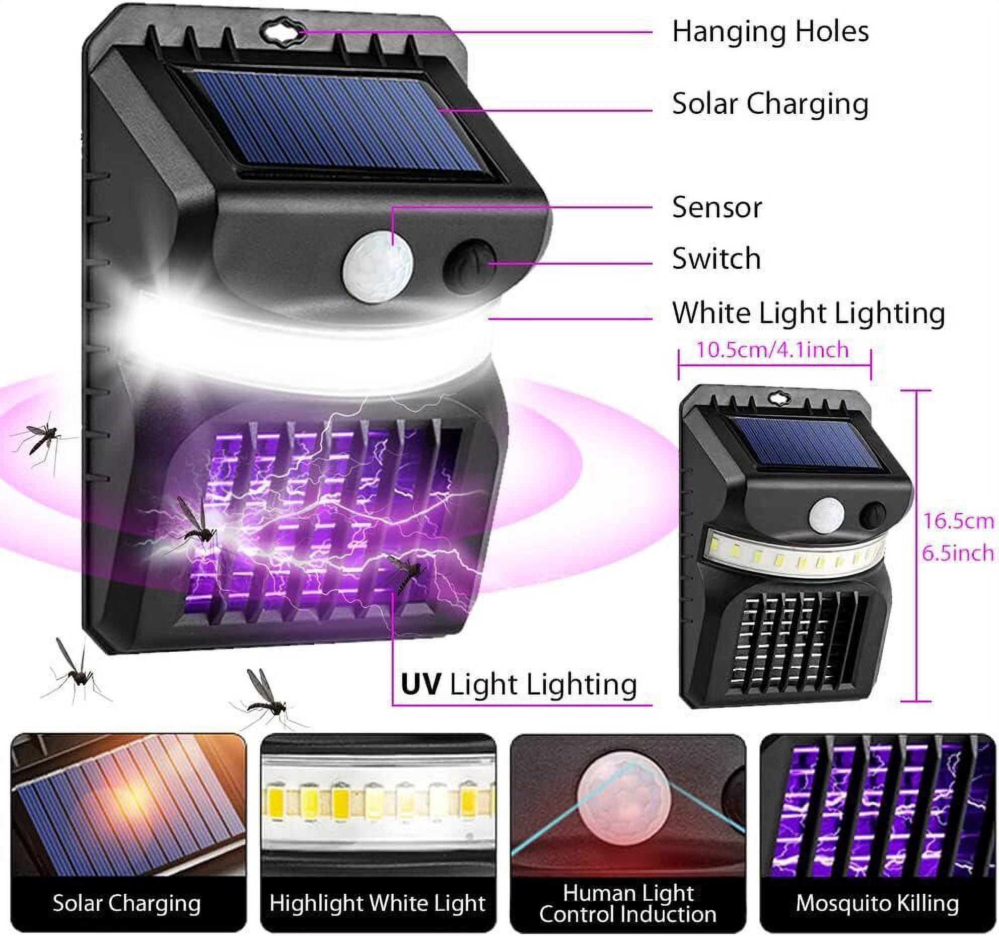 Cocobaby Outdoor Solar Powered LED Mosquito Lamp Fly Bug Insect Zapper Killer Trap Light