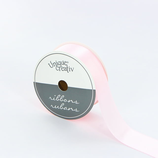 UNIQUE CREATIV Satin Ribbon 25 mm (0.98 in) × 5.5 m (⅞ in × 6 yd), Pink Blush, 5.49 m (18 ft)