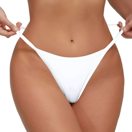 Zhden Cheeky Bikini Bottoms Bathing Suit Bottoms for Women Sexy Thong Bikini Bottom Black Swimsuit BottomsWhite One Size