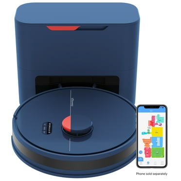 bObsweep Dustin Wi-Fi Connected Self-Emptying Robot Vacuum and Mop, Navy