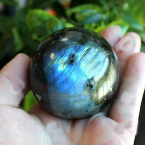 K-KED 40mm Natural Rainbow Labradorite Ball Quartz Crystal Sphere Reiki Healing Gift