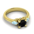 thumbnail image 3 of 2.50 Carat Round Cut Black Onyx & Aquamarine Gemstone Elegant Engagement Ring for Ladies Solid 14K Yellow Gold Size 4.5 by Diamond-Capitals, 3 of 8