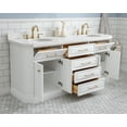 thumbnail image 3 of Water Creation Palace 72" Wood Double Bathroom Vanity in White/Gold, 3 of 8
