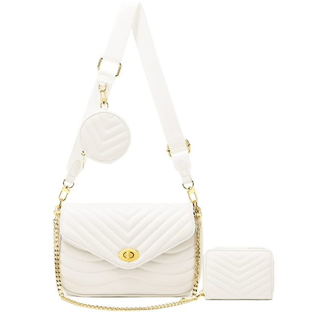 Bandolera JEEHAN con hombros acolchados en blanco crema para mujer