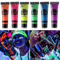 thumbnail image 1 of Glow In Dark Face Body Paint Uv Blacklight Neon Fluorescent 0.34oz Set Of 6 Tubes Hy, 1 of 3