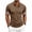 Brown, variant on Men Solid Half Button Collar Short Sleeve Daily Loose Casual Tops
