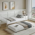 thumbnail image 2 of Luku Twin Daybed with Trundle and Headboard, Steel Slat Support, White, 2 of 8