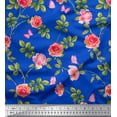 thumbnail image 1 of Soimoi Cotton Duck Fabric Leaves,Rose & Peony Floral Decor Fabric Printed Yard 56 Inch Wide, 1 of 3
