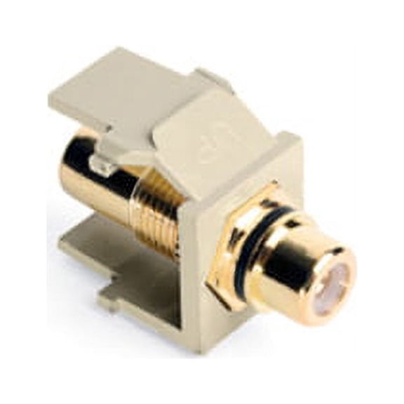 Leviton 40830-BIE RCA Speaker Jack QuickPort Snap-In Adapter - Ivory