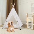 thumbnail image 5 of Portable Pet Teepee Tent, Foldable Dog and Cat House with Luxury Cushion for Medium and Large Pet Indoor Outdoor Washable Dog Houses for Cat and Rabbit Cute Lace Style L, 5 of 7