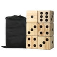 thumbnail image 6 of Hathaway High Roller Yard Dice Set with 6 x 3.5-in Wooden Dice and Black Nylon Storage Bag, Reusable Scorecard Included, 6 of 6