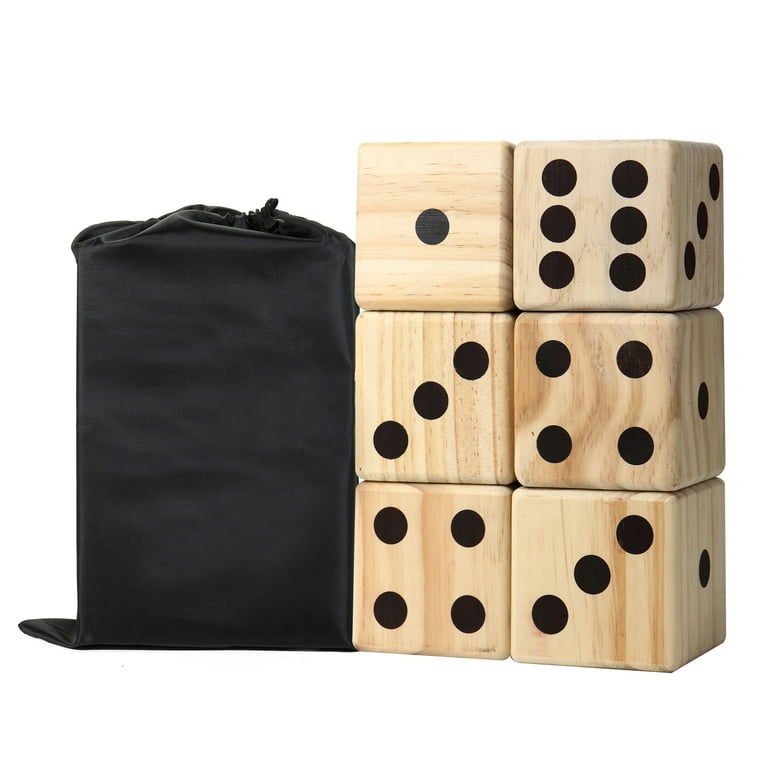 Hathaway High Roller Yard Dice Set with 6 X 3.5-In Wooden Dice and