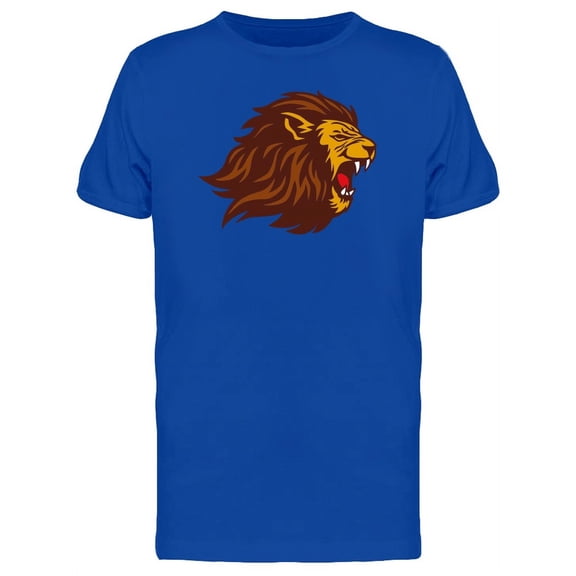 Grunge Wild Lion Cartoon T-Shirt Men -Image by Shutterstock, Male 4X-Large