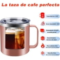 thumbnail image 3 of Termo de Taza de Acero Inoxidable, Taza Termo de Asa con Tapa Hermética, 2 Pajita y 2 Cepillo de Limpieza, Taza Termica Frio y Caliente Portátil, Vaso de Viaje para Cafe, Té, Agua y Bebidas, 3 of 4