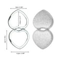 thumbnail image 2 of Unique Bargains 1 Pc Women Portable Heart Shaped Makeup Mirror for Travel Vacation Silver Tone Aluminum Mirror PU Leather, 2 of 3