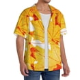 thumbnail image 2 of Fotbe Autumn Maple Leaves Camisa Estampada de Manga Corta para Hombre, Casual de Verano, Estilo Playero, Sin Arrugas-X-Large, 2 of 5