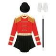 thumbnail image 5 of vastwit Womens Circus Magician Outfits Long Sleeve Dress Bodysuit with Accessories Red XL, 5 of 7