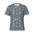 thumbnail image 4 of Vsdgher French Bulldog Yoga Print Men's Dry Fit Mesh Athletic Shirts Moisture Wicking Tennis T-Shirt Tops, 4 of 9