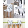 thumbnail image 5 of White Blue Spring Floral Bar Stool Covers Set of 6, Summer Birds Botanical Stretch Washable Bar Chair Covers with Backs, Removable Pub Counter Height Chair Cover for Kitchen Dining Room Cafe, 5 of 7