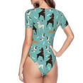 thumbnail image 4 of Balery Cute Dog Women's Short Sleevee Crew Neck Bodysuit Tops Short Sleeve Tops Basic-Small, 4 of 9