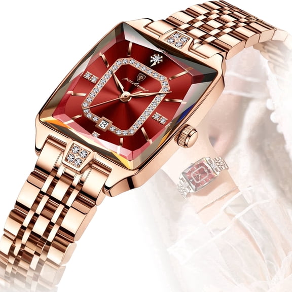 POEDAGAR Women Watch Fashion Rose Gold Stainless steel Diamond Quartz Female Wristwatch for Luxury Dress Ladies