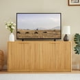 thumbnail image 3 of TrumanPick 59" Buffet Cabinet with Storage, Large Credenza with 4 Doors Accent Storage Cabinets Mid Century Modern Sideboard for Living Room Kitchen, Natural, 3 of 8