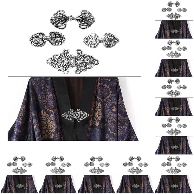 Sonducket 4 Uds sujetador de chal de aleación Medieval coser Clips de cárdigan celta para niña mujer plata Plata 4 piezas 10piezas