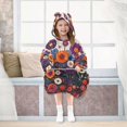 thumbnail image 7 of FORMRS Wearable Blanket Hoodie with Sleeves for Kids Cozy Flannel Sweatshirt, Purple Flowers, 7 of 7