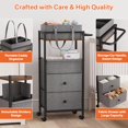 thumbnail image 6 of Baby Diaper Caddy Organizer Cart with Drawers - 3In1 Rolling Storage Cart with Wheels, Removable Diaper Caddy, Detachable Dividers - for Crib, Bedroom, Art & Craft Organizer (Black), 6 of 8