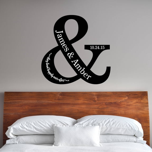 Personalized Happily Ever After Sticky Removable Wall Art Canvas