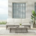 thumbnail image 4 of Thatcher 2Pc Outdoor Wicker Sofa Set Creme/Driftwood - Sofa & Coffee Table Ottoman, 4 of 20