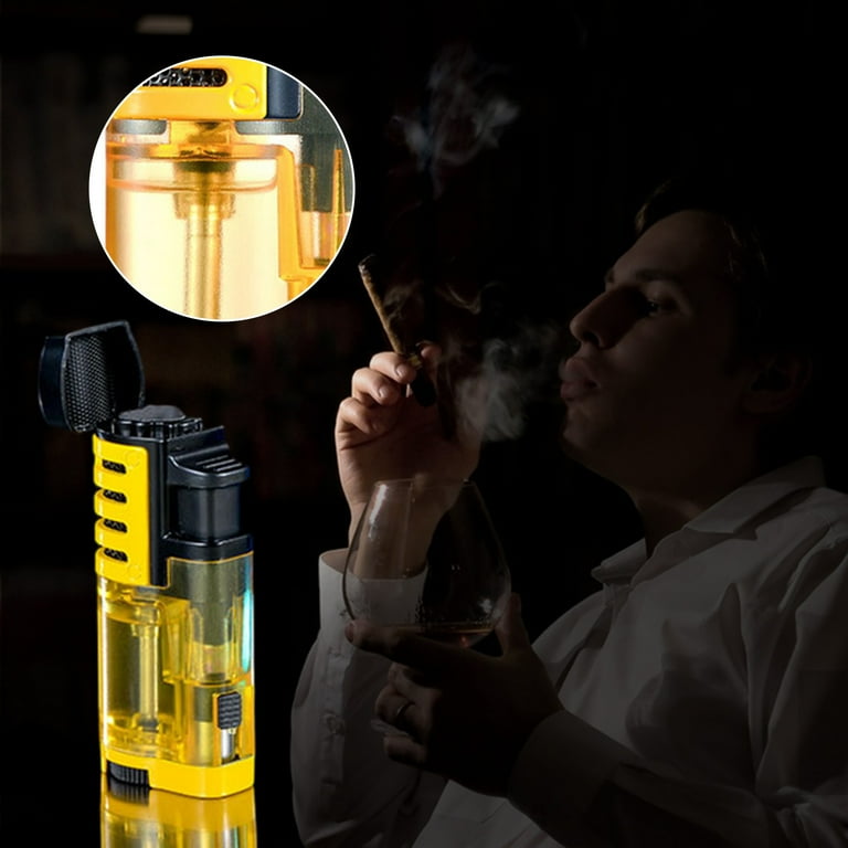 oil cigarette lighter Vikakiooze Outdoor Windproof Lighter Torch Lighter Three Jets Flame Cigars  Lighter For Camping,Hiking,Adventure