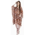 thumbnail image 3 of Moomaya WoMen's Short Hoodie Kaftan Loose Tunic Kimono Sleeve Mini Beach Cover Up Dress, 3 of 6